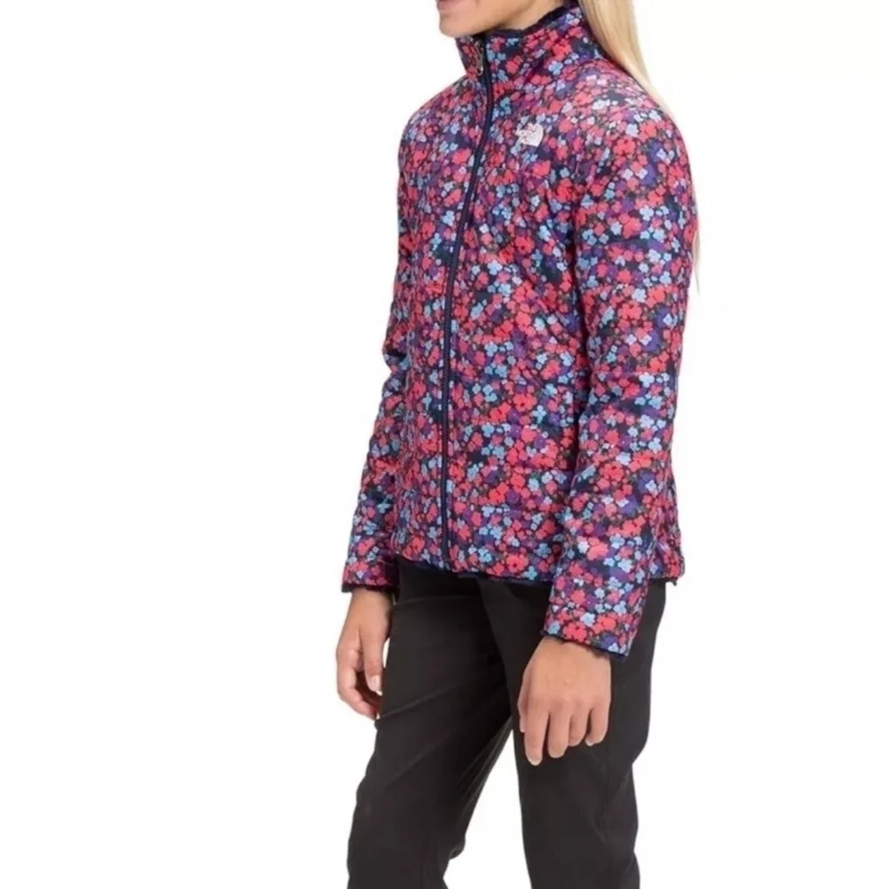 The North Face Kids Reversible Navy Mossbud Swirl Floral Print Jacket